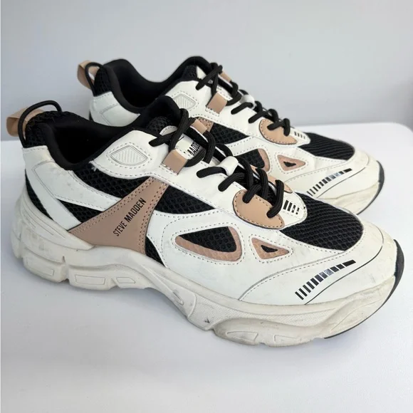 Steve Madden Black and White Sneakers - Picture 3 of 13